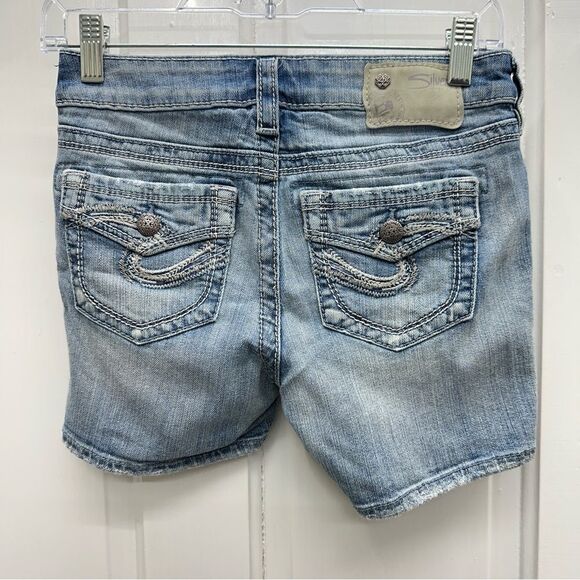 Silver Jeans Tuesday thick stitch denim jean shorts women's 26 - Picture 1 of 4